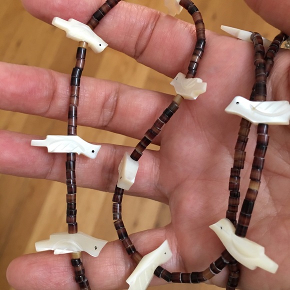 Native Navajo Heishi MOP bird fetish necklace - Picture 6 of 11